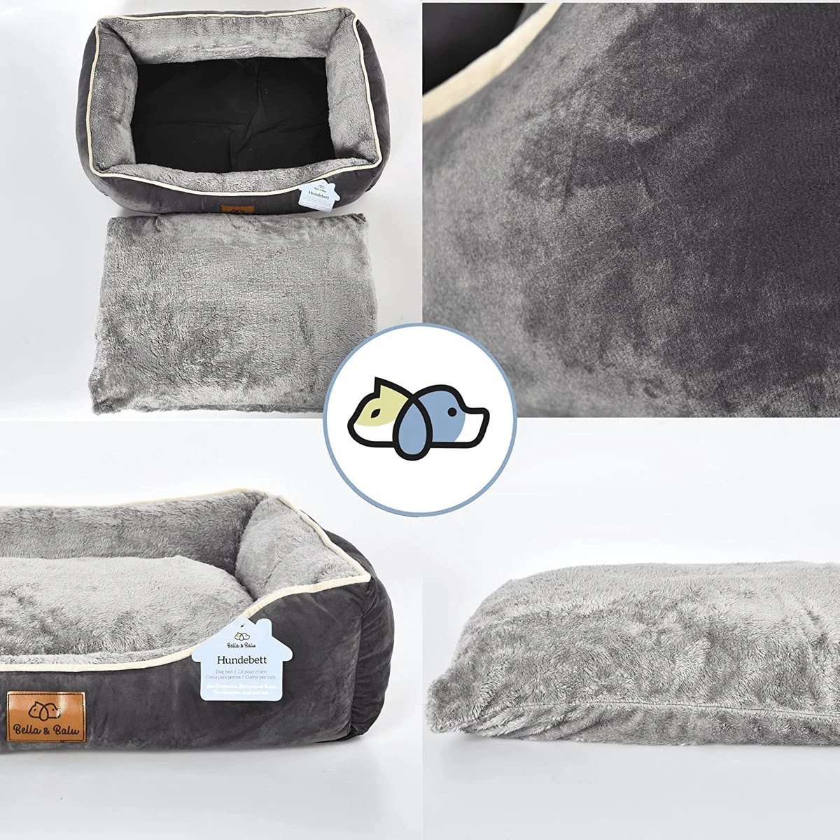 Bella & Balu Hondenbed - Verschillende Maten Voor Kleine, Middelgrote En Grote Honden | XS | Hondenbank Inclusief Verwijderbaar Honden Kussen - Pluizig, Warm, Wasbaar, Gewatteerd - Afbeelding 4