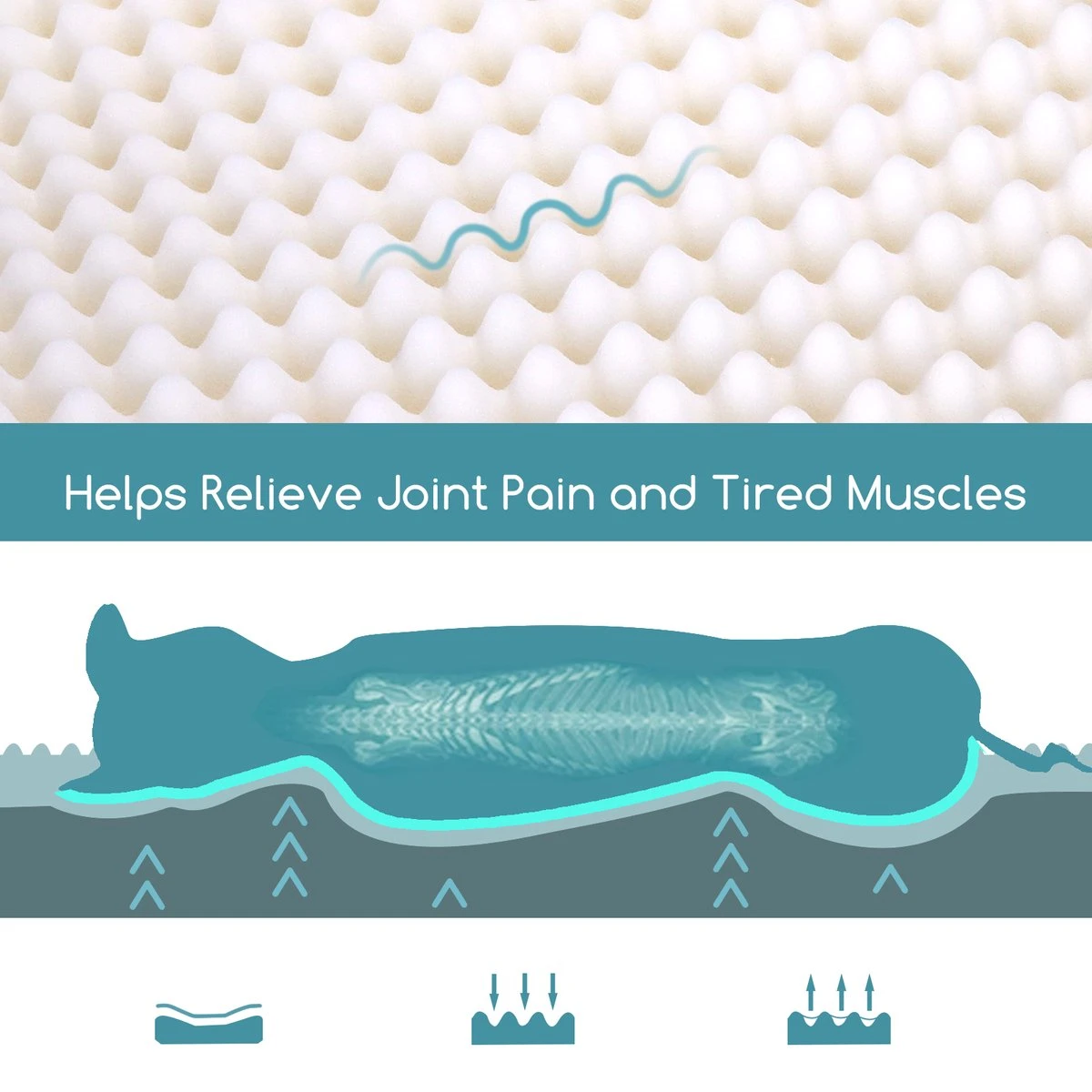 Nobleza Orthopedische Hondenkussen Wasbaar - Hondenbed - Maat L: 90 X 70 X 8 Cm - Grijs - Afbeelding 4