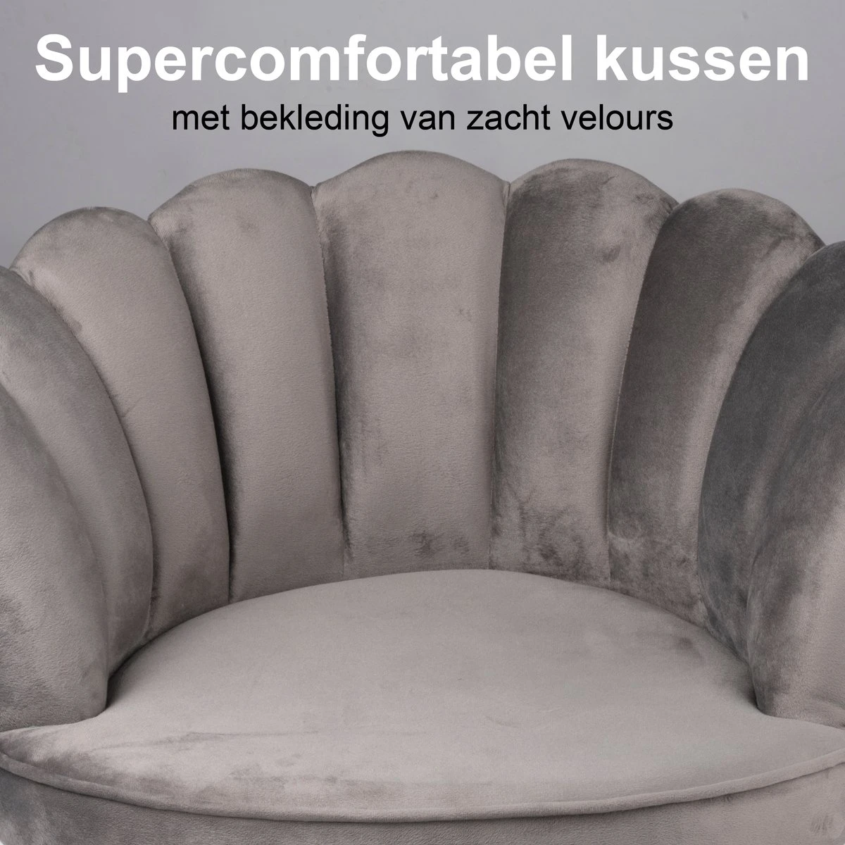 Maxxpro Katten- En Hondenstoel - Grijs - Verhoogd Met Houten Poten - Fluweel Materiaal - 61.5 X 52 X 33 CM - Huisdieren Tot 80 KG - Afbeelding 3