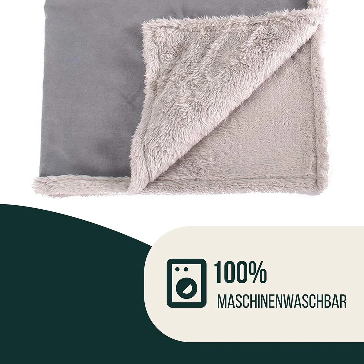 Happilax Fluffy Hondendeken Voor Auto & Bank, Wasbare Hondenmat Voor Op Reis, Grijs, L - Afbeelding 4