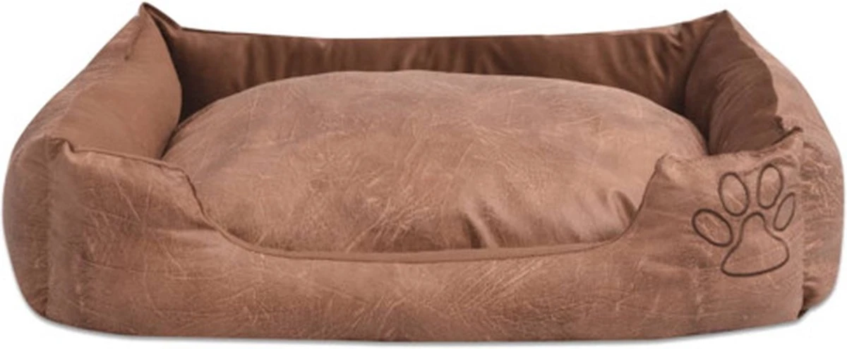 VidaXL Hondenbed Kussen PU-kunstleer Maat S Beige - Afbeelding 4