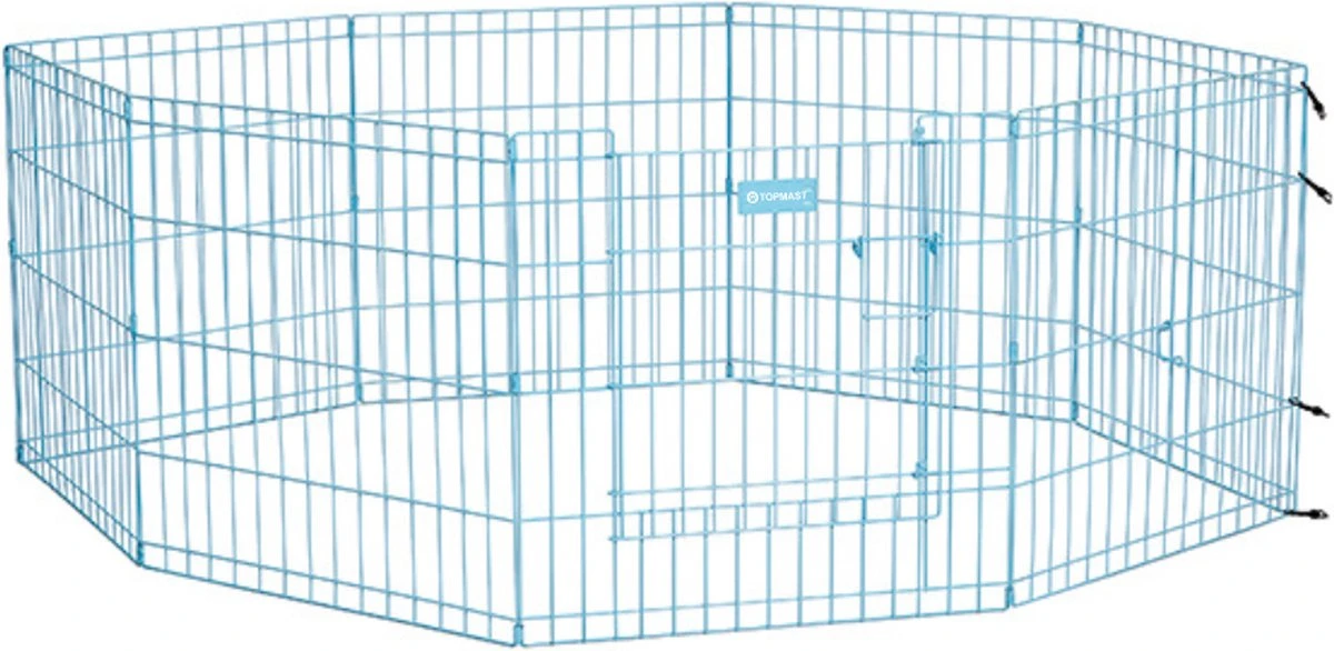 Topmast Puppyren Uitvouwbaar - Blauw - 560 Cm Omtrek - 60 Cm Hoog - Opvouwbaar - XL Hondenren - Voor Binnen