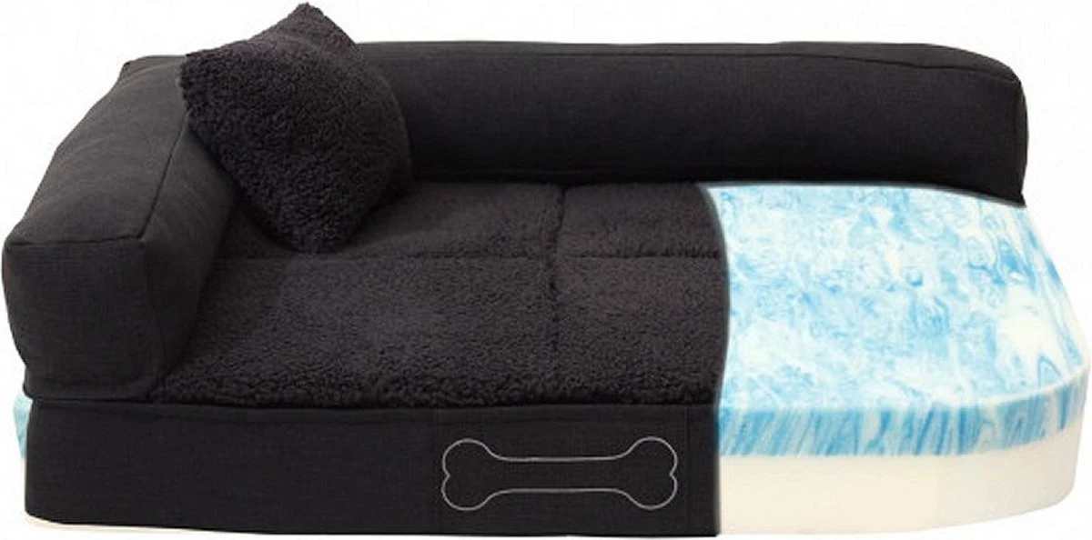 Sun Garden Pallina Orthopedisch Hondenkussen 120x80x27cm Antraciet/Grijs - Afbeelding 5