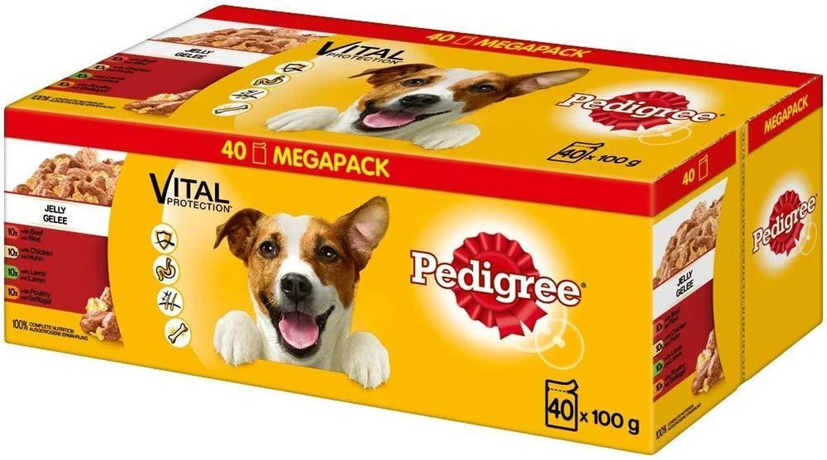Pedigree Nat Hondenvoedsel 40 Zakjes Van 100gr = 4 Kg Nat Hondenvoer - Afbeelding 3