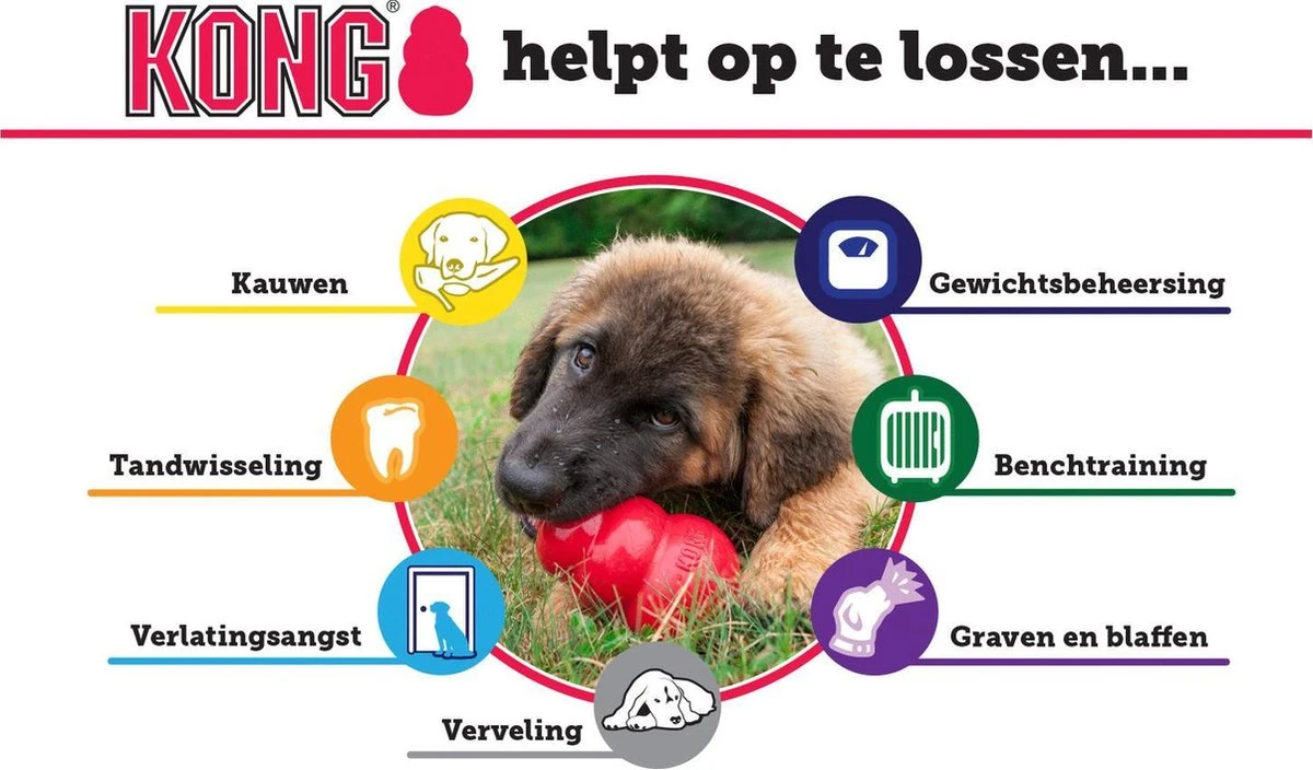 Kong Puppy - Kauwbot Hondenspeelgoed Small - Kauwbot - 85mm X 42mm - Groen/Wit - Afbeelding 11