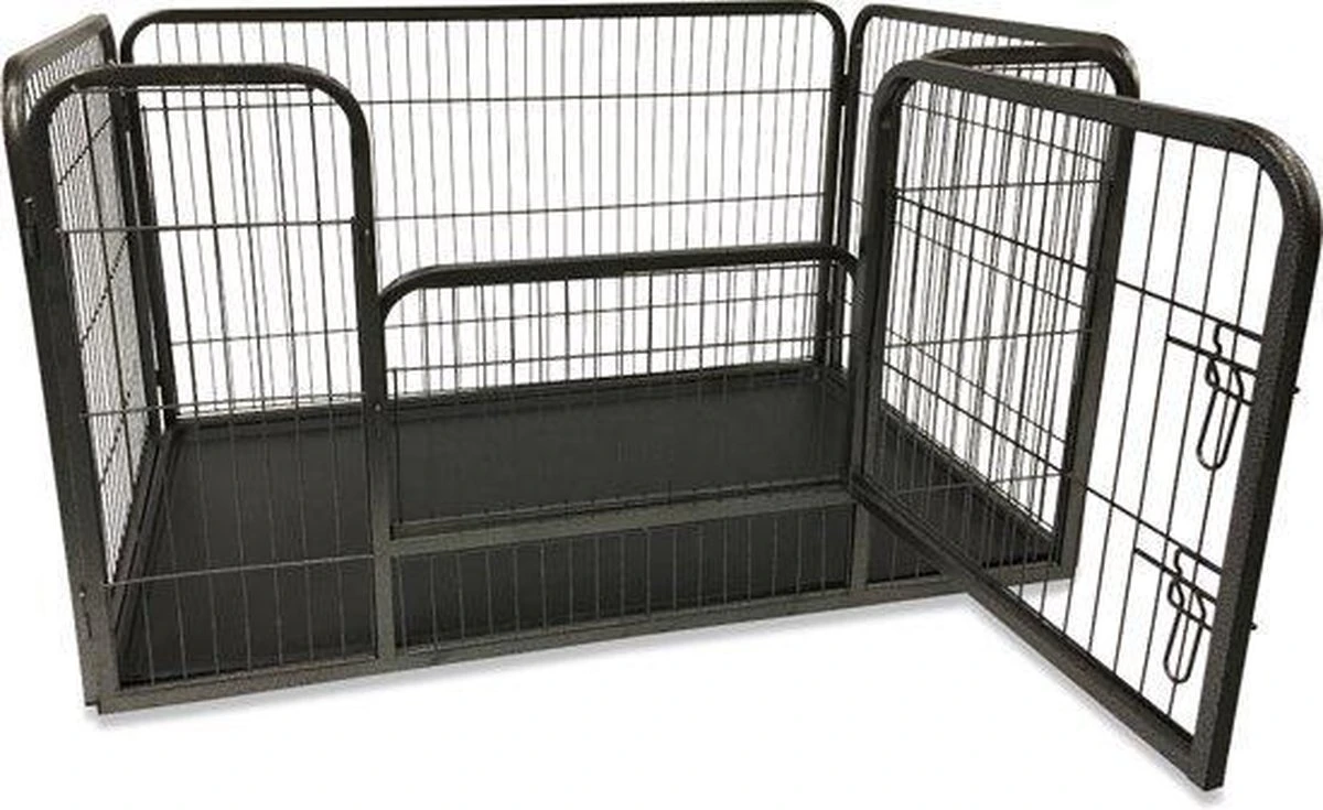MaxxPet Puppyren - Hondenbench - Puppykennel - Hondenren - 125 X 78 X 80 Cm - Zwart - Afbeelding 2