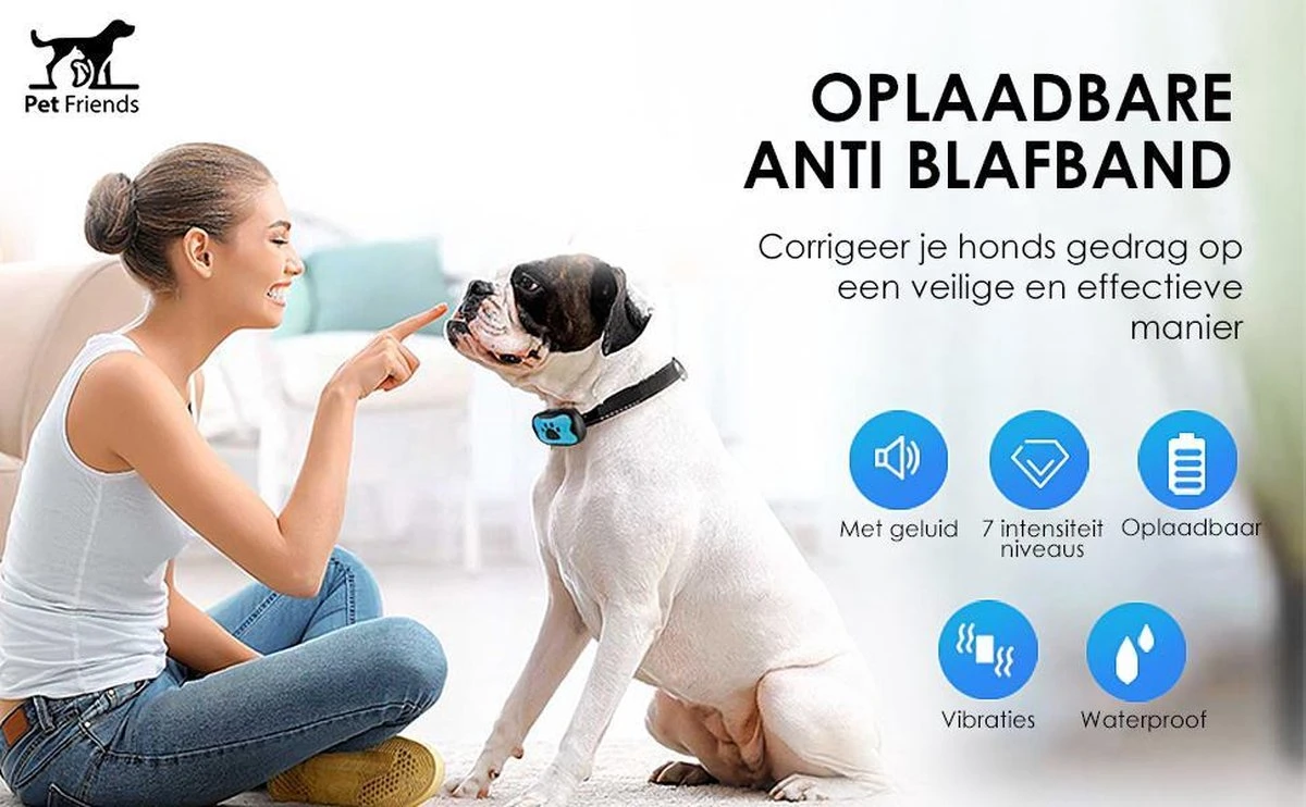 PetFriends Anti Blafband Zonder Schok - Gratis Hondenfluit - USB Oplaadbaar - Anti Blaf Apparaat - Opvoedingshalsband - Voor Grote En Kleine Honden - Afbeelding 9