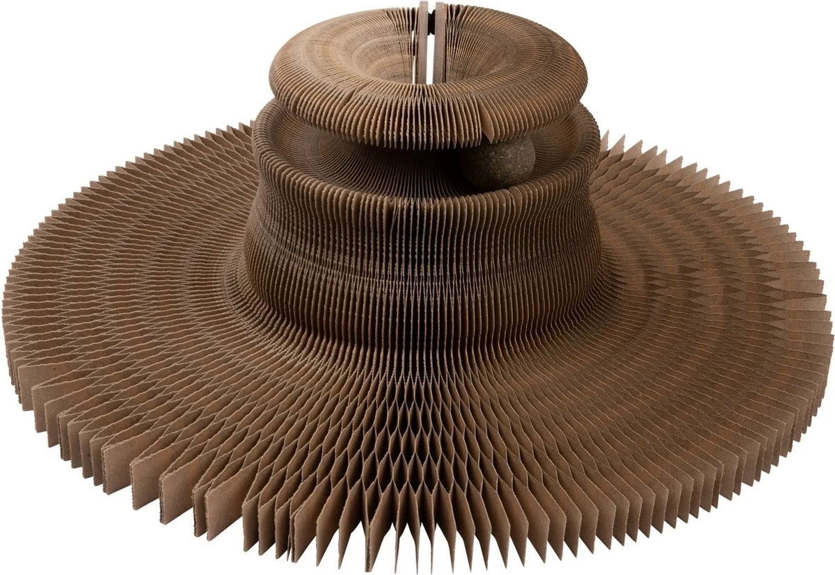 District 70 MAZE 3-in-1 Opvouwbare Kartonnen Kattenmand - Inclusief Catnip Balletje - Voor Slapen, Spelen En Krabben! - Afbeelding 14