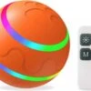 Merkloos Slimme Interactieve Zelf Rollende Bal Voor Honden - 3 Speelmodi - Honden Speelgoed - Hondenspeeltjes - USB Oplaadbaar - Met Afstandsbediening - Intelligente Automatische Roterende Waterproof Led Bal Met Afstandsbediening - Oranje