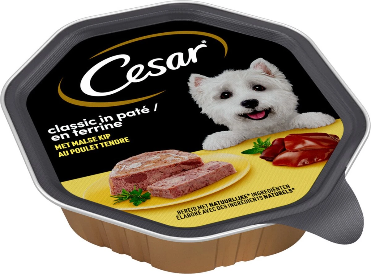 Cesar Classic Paté Honden Natvoer - Kip - 14 X 150 Gr - Afbeelding 2