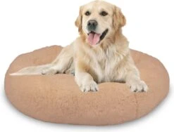 Peaceful Pooch L - Pluizig Hondenbed - 94cm Diameter - Opvouwbaar - In Verschillende Maten. Kattenbed - Wasbaar - Uitneembare Vulling - Ontspant Gewrichten En Spieren - Anti-slip Noppenbodem
