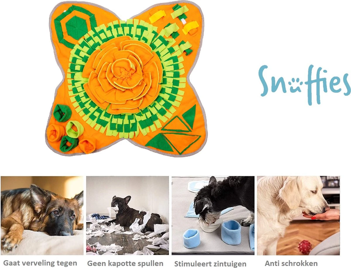 SNUFFIES® Snuffelmat Belle 60x50cm – Snuffelmat – Snuffelmatten - Honden Speelgoed - Honden Speelgoed Intelligentie - Snuffelmat Hond - Snuffelmatten – Hersenwerk – Honden Speeltjes – Puppy - Puppy Speelgoed - Honden Denkspelletjes - Afbeelding 8