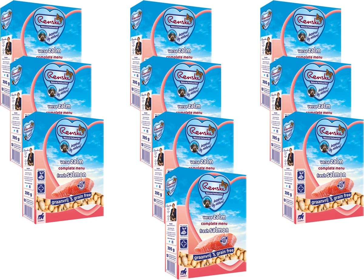 Renske Vers Vlees Zalm Graanvrij - Hondenvoer - 10 X 395 Gr - Afbeelding 9