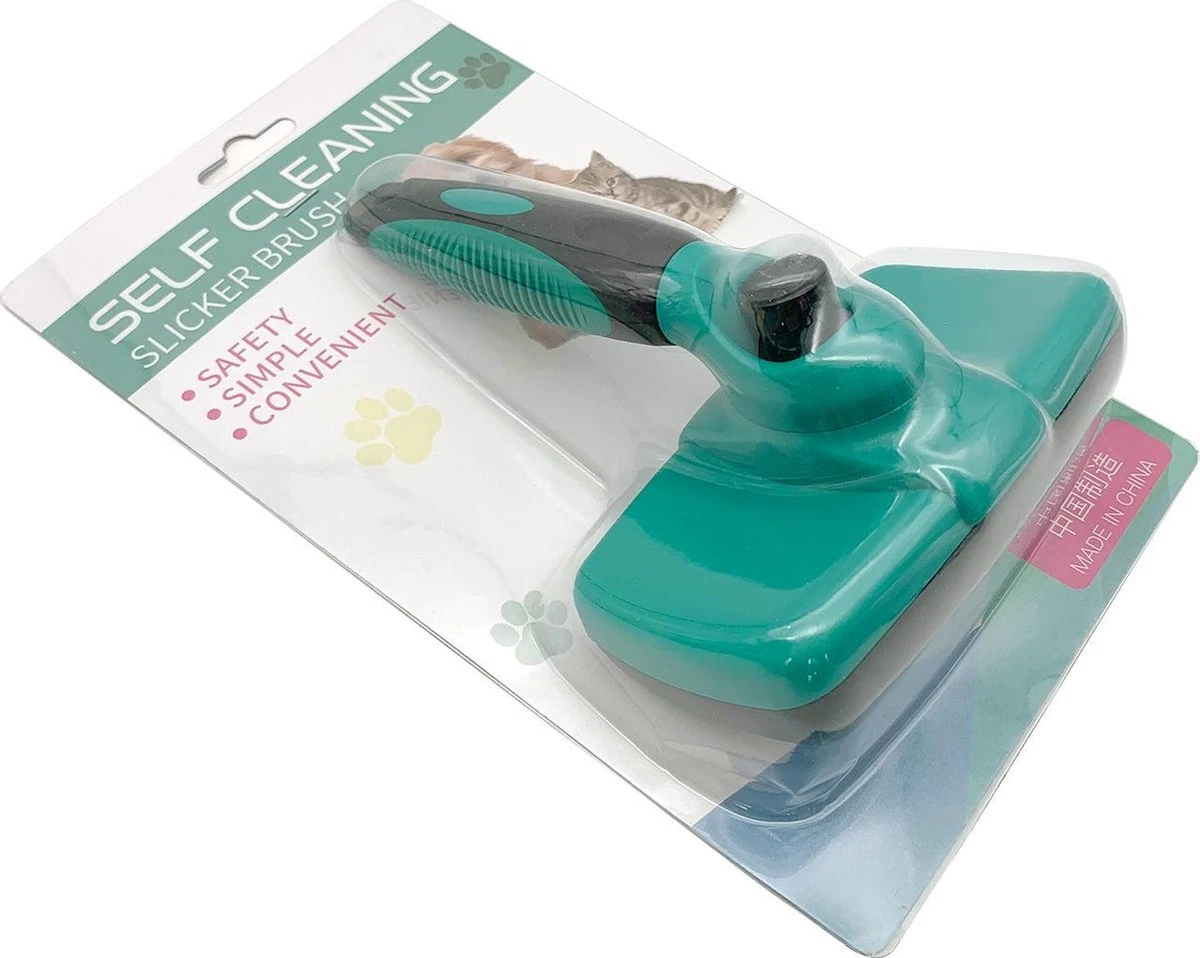 ElegaPet Hondenborstel Groen - Hondenhaar Verwijderen - Kat En Hondenkam - Slickerborstel Hond En Kat - Groomer - Ondervacht Kam Hond - Borstel Hond - Hondenborstel Langharig En Kortharig - Slickerborstel - Anti Klit/Knopen/Huidschilfers - Afbeelding 6