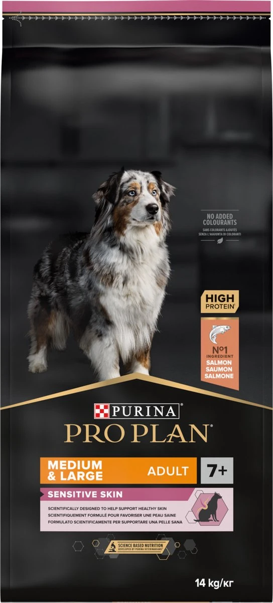 Pro Plan Medium & Large Adult 7+ (Senior) Sensitive Skin - Honden Droogvoer - Zalm - 14 Kg - Afbeelding 7