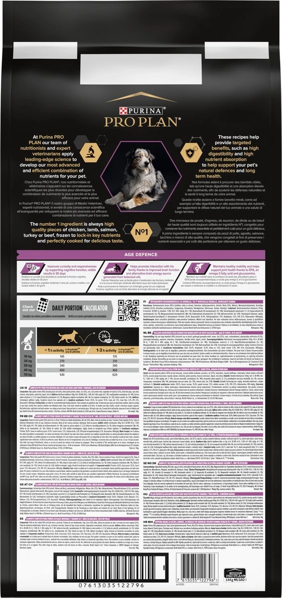 Pro Plan Medium & Large Adult 7+ (Senior) Age Defence - Honden Droogvoer- Kip - 14 Kg - Afbeelding 2