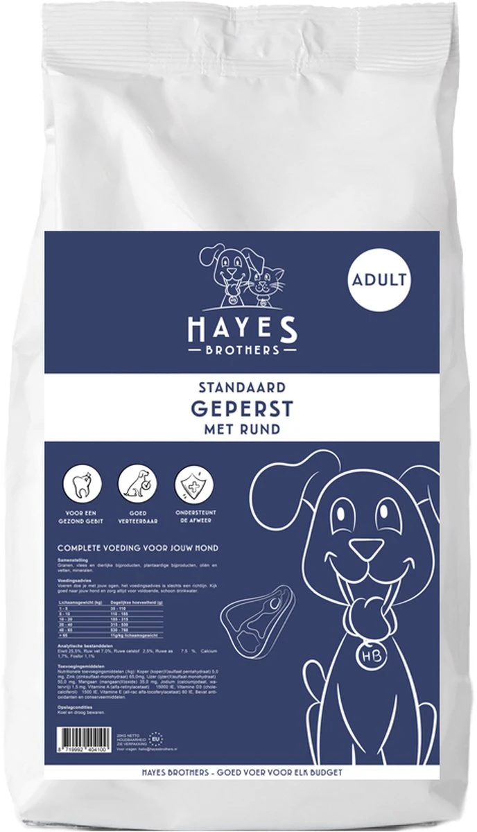 20KG Hayes Brothers Standaard Geperst Hondenvoer - Geperste Hondenbrokken Voor Volwassen & Senior Honden - Afbeelding 7