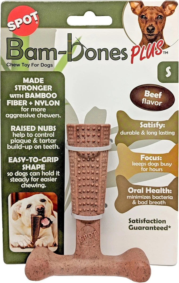 Spot Bam-Bones Plus Easy Grip - Veilig Kauwbot Voor Honden - Speciaal Voor Sterke Kauwers - Verzorgt Het Gebit Van De Hond - Rund Of Kip - S/M/L - Maat: Large, Smaak: Kip - Afbeelding 4