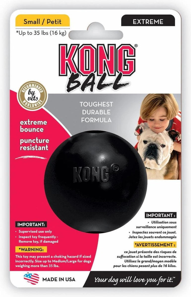 Kong Extreme Bal - Hondenspeelgoed - Zwart - S