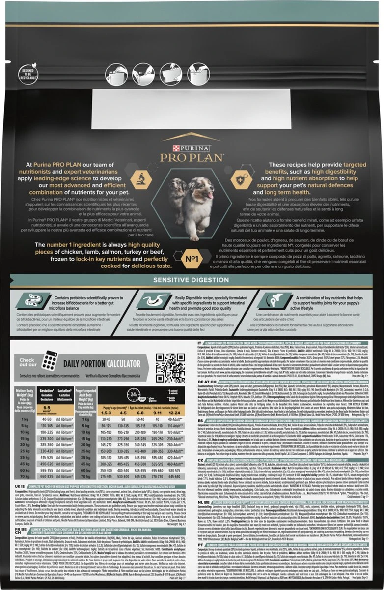 Pro Plan Medium Puppy Sensitive Digestion - Honden Droogvoer - Lam - 4 X 3 Kg - Afbeelding 8