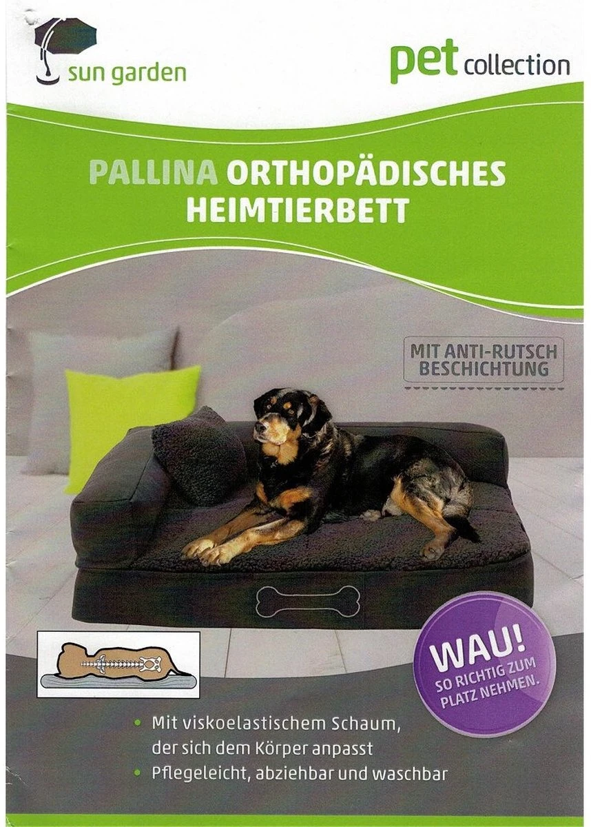 Sun Garden Pallina Orthopedisch Hondenkussen 120x80x27cm Antraciet/Grijs - Afbeelding 4
