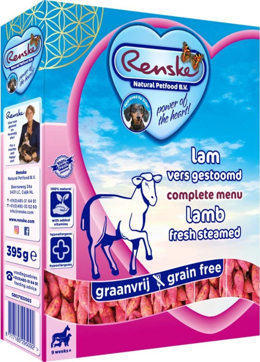 Renske Hond Vers Adult Graanvrij - Lam - Hondenvoer - 10 X 395 G - Afbeelding 6
