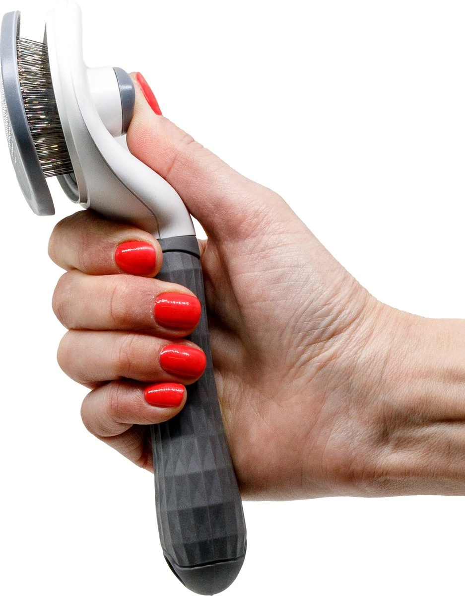 Lorell Pet Company Kattenborstel/Hondenborstel - Borstel Voor Langharig/kortharig -Hondenhaar En Kattenhaar Verwijderaar - Grijs - Afbeelding 5